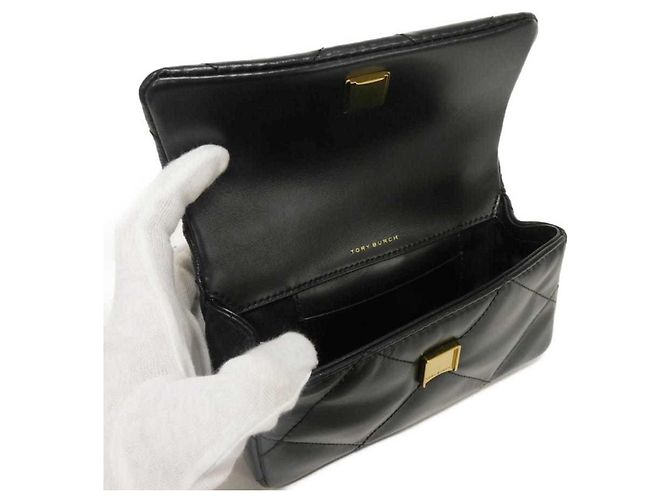 Mini borsa flap trapuntata Kira Diamond Tory Burch Nero - vista 5