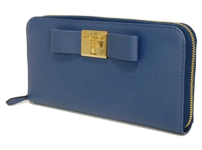 Prada Saffiano Long Wallet Blau - Ansicht 2
