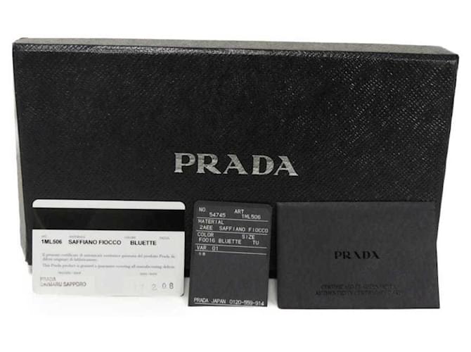 Prada Saffiano Long Wallet Blau - Ansicht 22