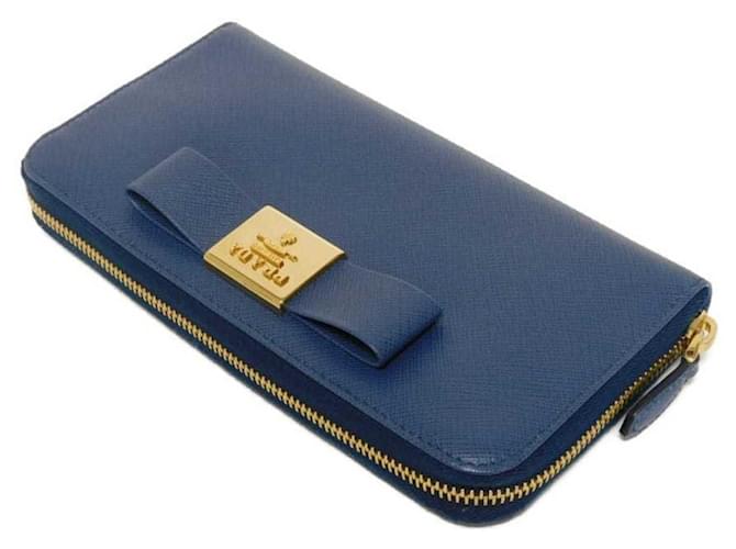 Prada Saffiano Long Wallet Blau - Ansicht 4