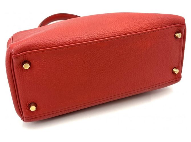 Hermès Borsa Hermes Kelly 28 Orange Red Rosso - vista 3