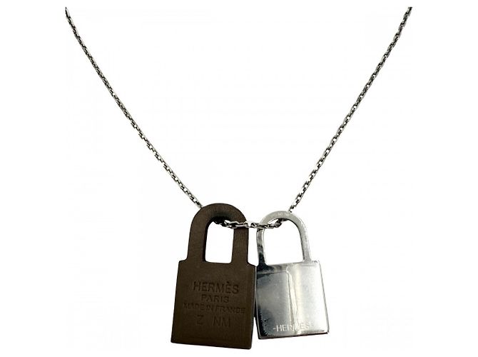 Hermès Collana Hermes O'Kelly PM da donna Marrone Argento - vista 2