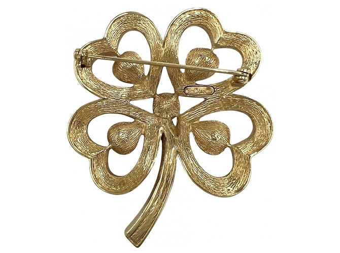 Spilla Trifoglio in Oro e Strass Christian Dior D'oro - vista 2