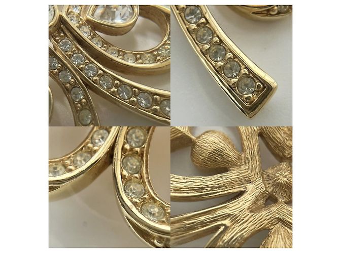 Spilla Trifoglio in Oro e Strass Christian Dior D'oro - vista 5