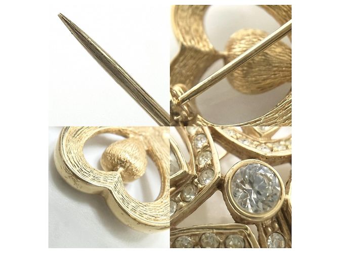 Spilla Trifoglio in Oro e Strass Christian Dior D'oro - vista 6