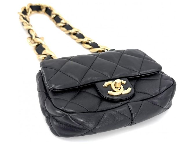 Borsa a tracolla matelassé da donna Chanel Nero - vista 3