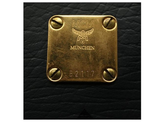 MCM Vintage Vicetos Leather Nero - vista 6
