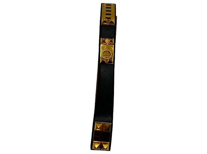 Hermès Hermes Collier de Chien Gürtel Leder Breit Schwarz - Ansicht 2