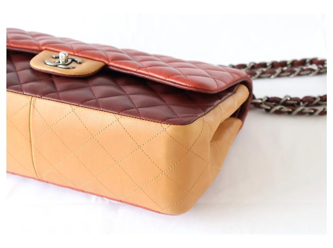 Chanel Paris-Edinburgh Flap Quilted Calfskin Medium Rosso - vista 4