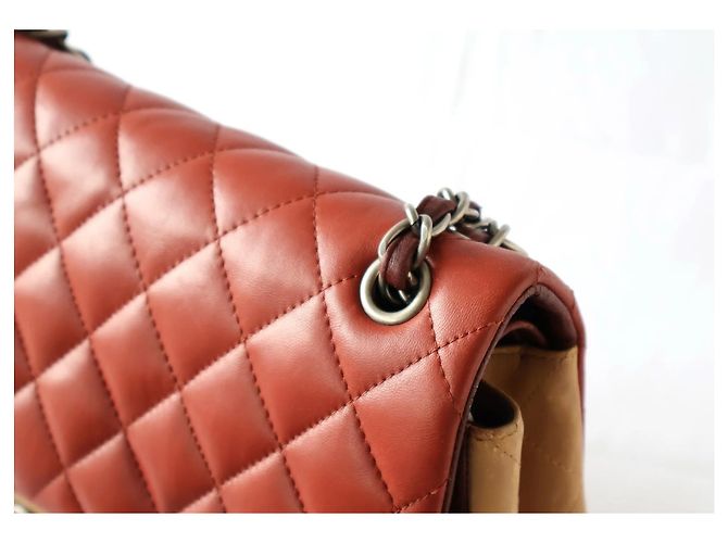 Chanel Paris-Edinburgh Flap Quilted Calfskin Medium Rosso - vista 7