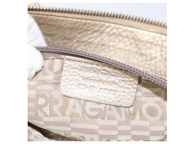 Borsa Tote Salvatore Ferragamo Gancini Zip in pelle Medium D'oro - vista 6