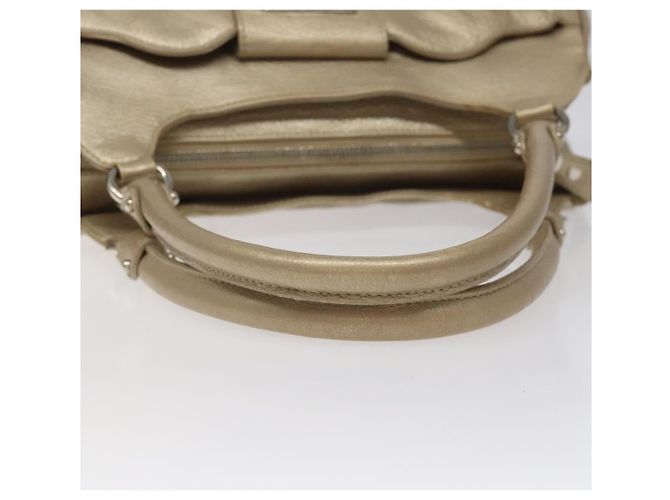 Borsa Tote Salvatore Ferragamo Gancini Zip in pelle Medium D'oro - vista 7
