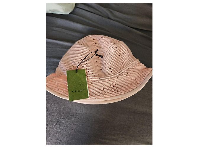 Gucci Cappello bucket in crochet rosa - vista 2