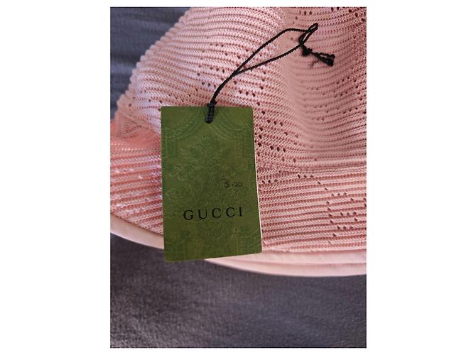 Gucci Cappello bucket in crochet rosa - vista 3