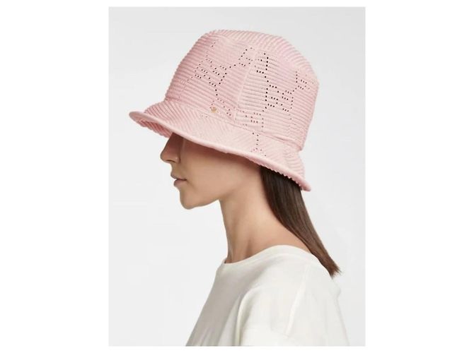 Gucci Cappello bucket in crochet rosa - vista 8