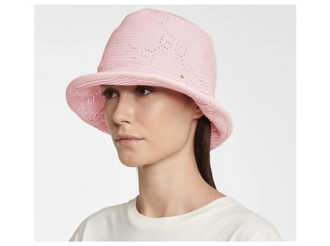 Gucci Cappello bucket in crochet rosa - vista 9