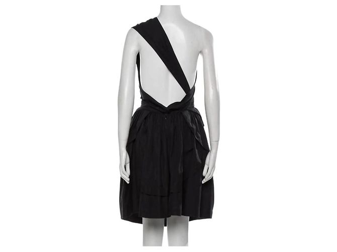 Alaïa schwarzes One-Shoulder-Kleid mit Volants - Ansicht 10