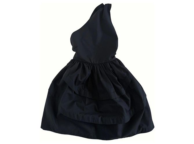 Alaïa schwarzes One-Shoulder-Kleid mit Volants - Ansicht 2