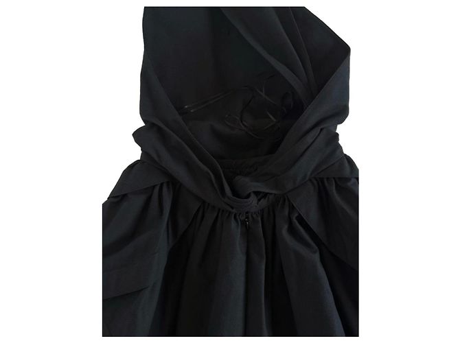 Alaïa schwarzes One-Shoulder-Kleid mit Volants - Ansicht 8