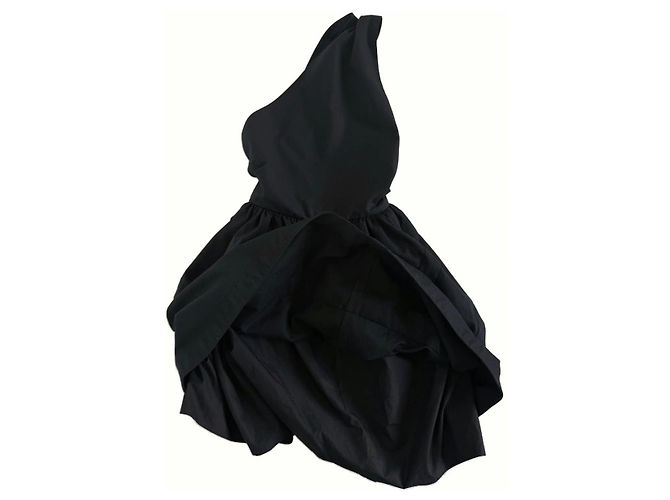 Alaïa schwarzes One-Shoulder-Kleid mit Volants - Ansicht 9
