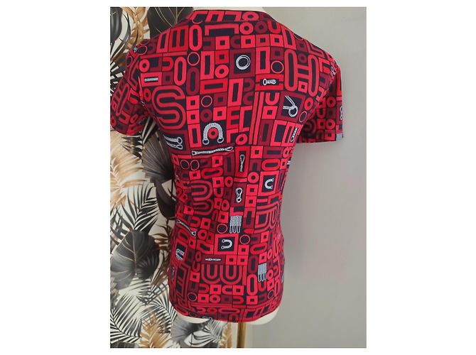 T-shirt Hermès con stampa geometrica Rosso Blu scuro - vista 5