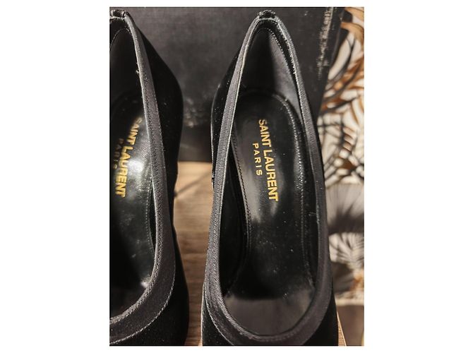 Saint Laurent Décolleté a punta in velluto nero - vista 2