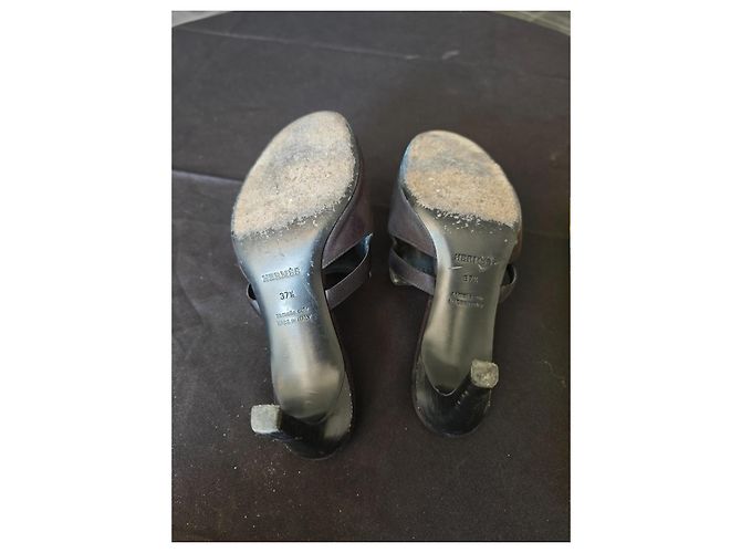 Hermès Kelly Wildleder-Mules mit Absatz Schwarz - Ansicht 14
