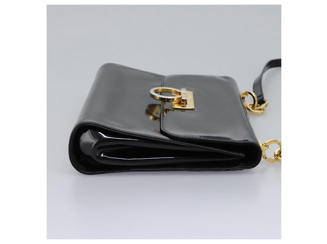 Salvatore Ferragamo Gancini Flap in vernice Nero - vista 4