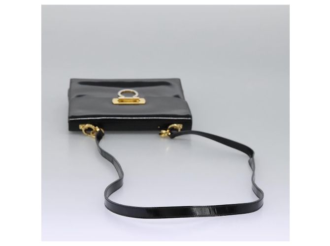 Salvatore Ferragamo Gancini Flap in vernice Nero - vista 7