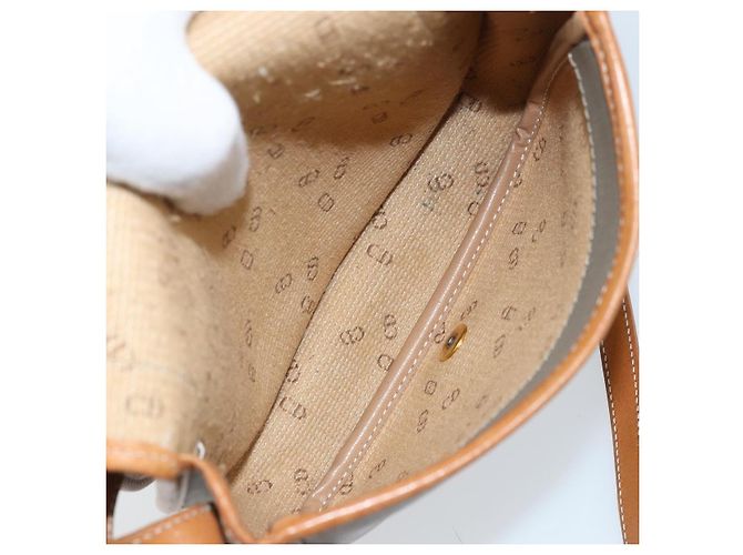 Borsa a tracolla Christian Dior CD in tela e pelle Marrone - vista 5