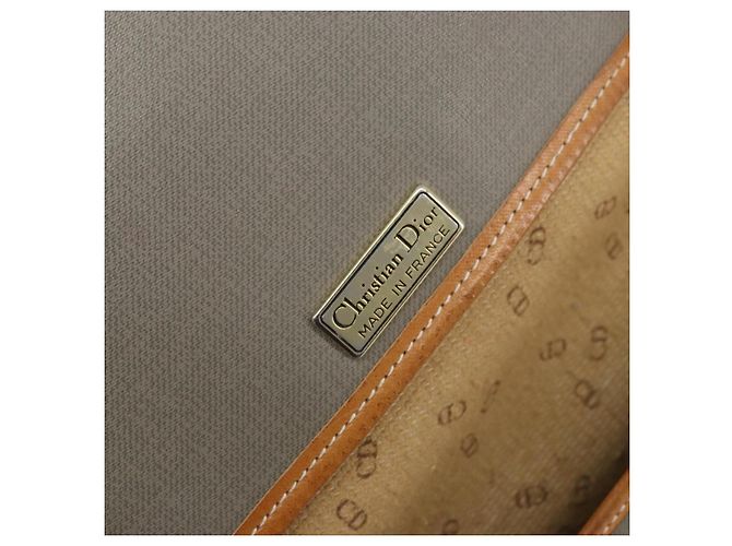 Borsa a tracolla Christian Dior CD in tela e pelle Marrone - vista 6