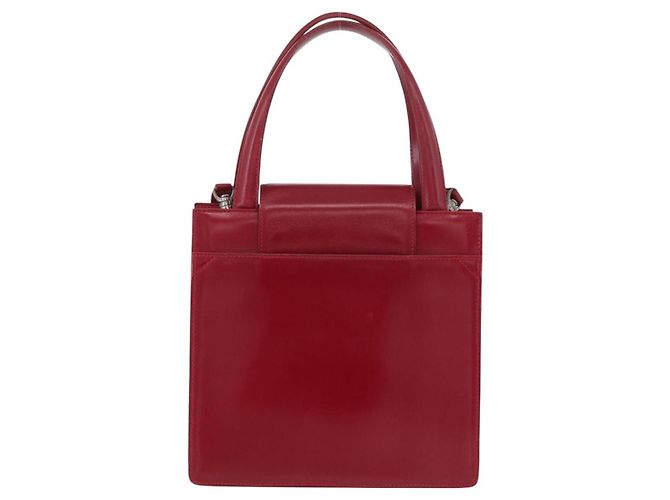 Bulgari Bvlgari Top Handle in pelle Rosso - vista 2