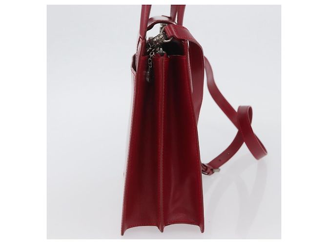 Bulgari Bvlgari Top Handle in pelle Rosso - vista 4
