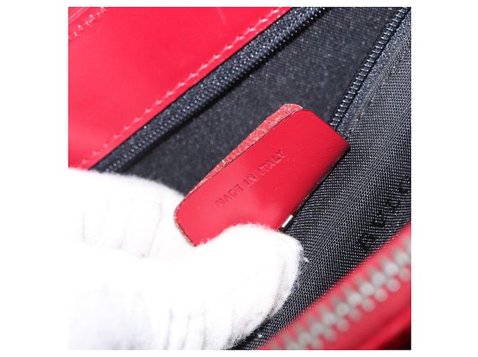 Bulgari Bvlgari Top Handle in pelle Rosso - vista 7