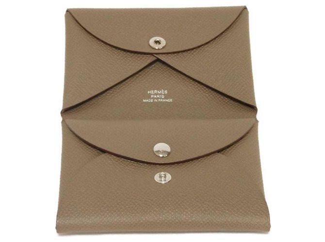 Hermès Monedero Calvi Duo Hermes Gris Gris pardo - vista 5