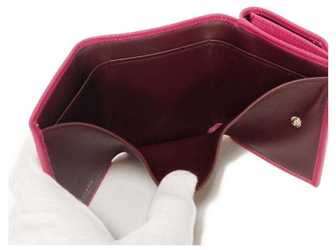 Bulgari Bvlgari Tri-Fold Wallet aus rosa Leder Pink - Ansicht 10