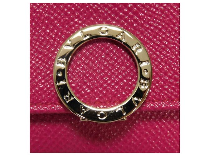 Bulgari Bvlgari Tri-Fold Wallet aus rosa Leder Pink - Ansicht 11