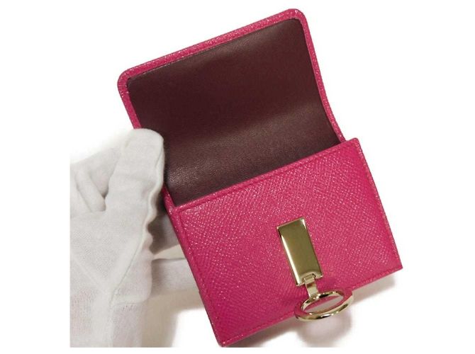 Bulgari Bvlgari Tri-Fold Wallet aus rosa Leder Pink - Ansicht 12