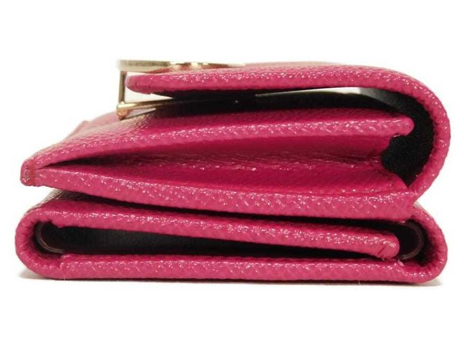 Bulgari Bvlgari Tri-Fold Wallet aus rosa Leder Pink - Ansicht 14