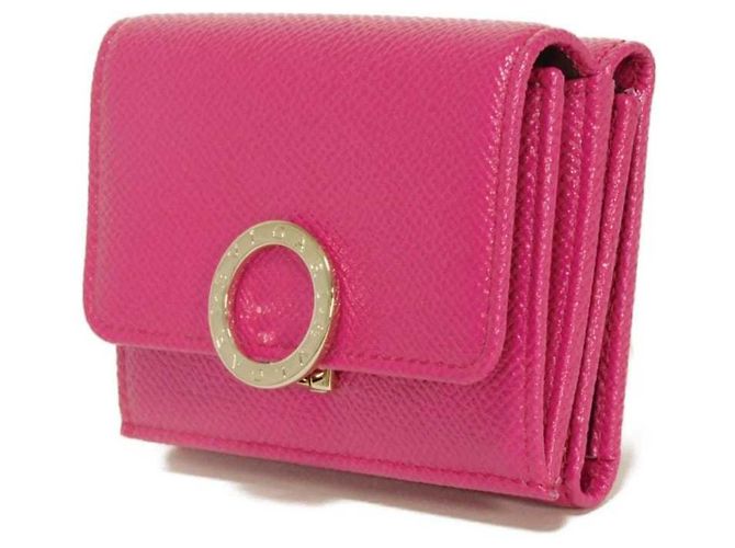 Bulgari Bvlgari Tri-Fold Wallet aus rosa Leder Pink - Ansicht 2