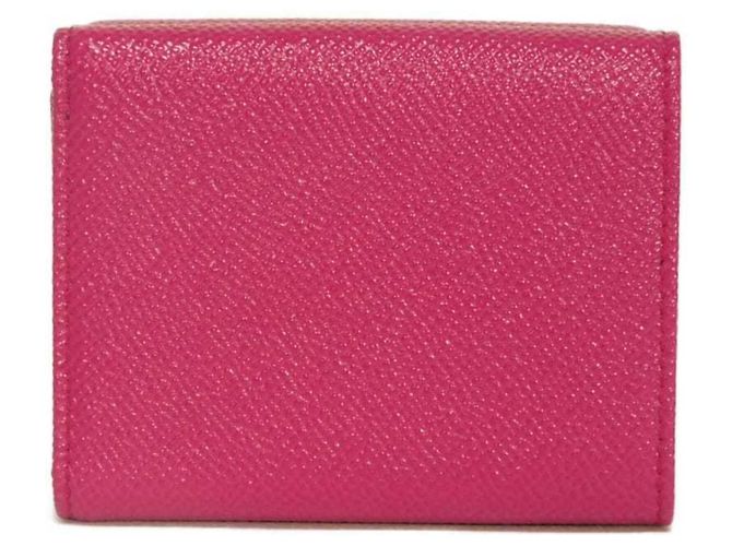 Bulgari Bvlgari Tri-Fold Wallet aus rosa Leder Pink - Ansicht 3