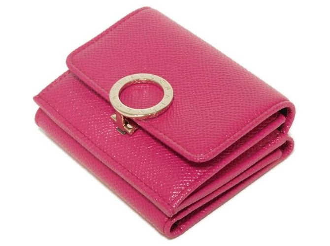 Bulgari Bvlgari Tri-Fold Wallet aus rosa Leder Pink - Ansicht 4