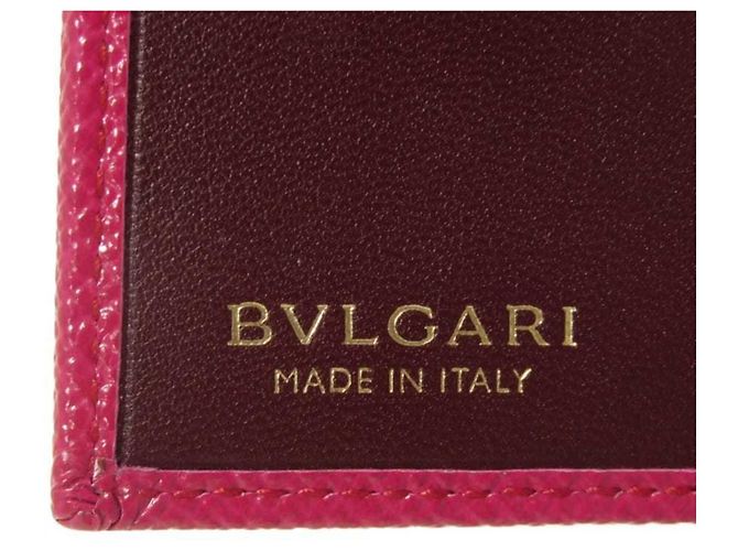 Bulgari Bvlgari Tri-Fold Wallet aus rosa Leder Pink - Ansicht 6