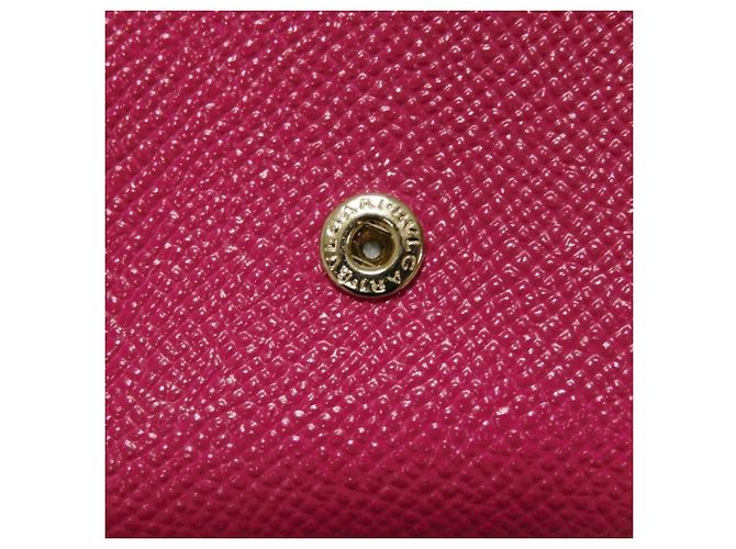 Bulgari Bvlgari Tri-Fold Wallet aus rosa Leder Pink - Ansicht 8