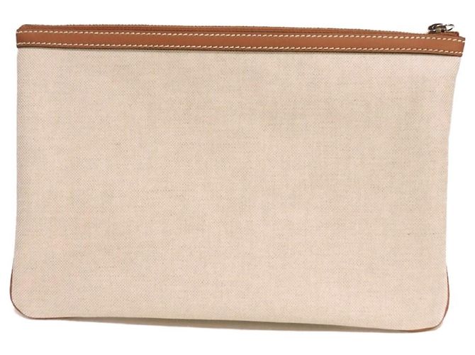 Clutch Gucci in lino beige - vista 3