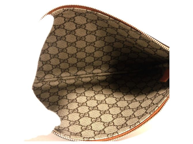 Clutch Gucci in lino beige - vista 5