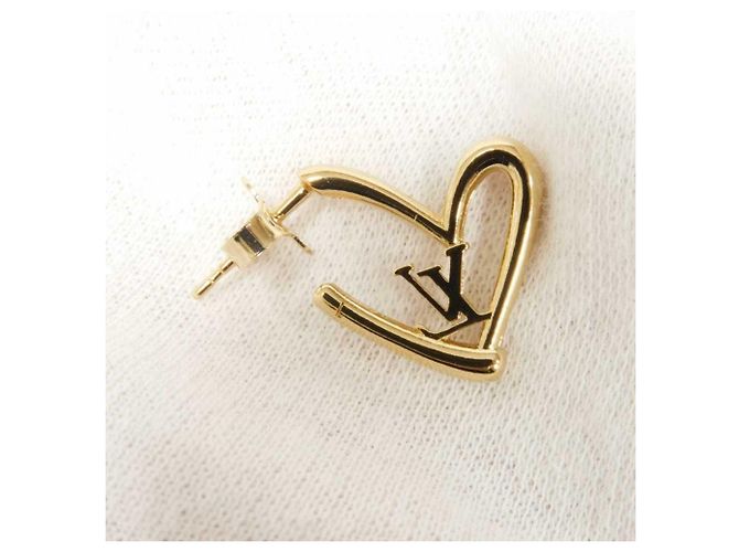 Orecchini Louis Vuitton Heart Falling in Love PM Gold Stud D'oro - vista 12