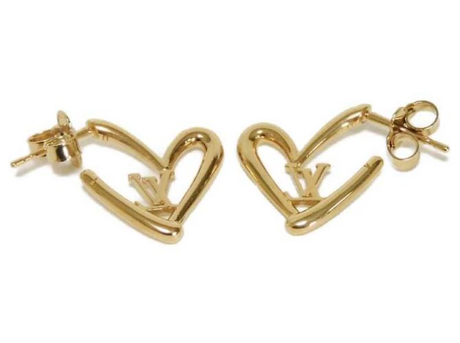 Orecchini Louis Vuitton Heart Falling in Love PM Gold Stud D'oro - vista 2