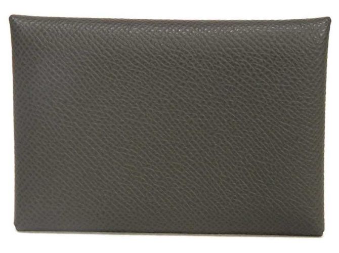 Hermès Monedero Calvi Duo Hermes Gris antracita Damier ebene - vista 3