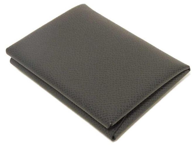 Hermès Monedero Calvi Duo Hermes Gris antracita Damier ebene - vista 4